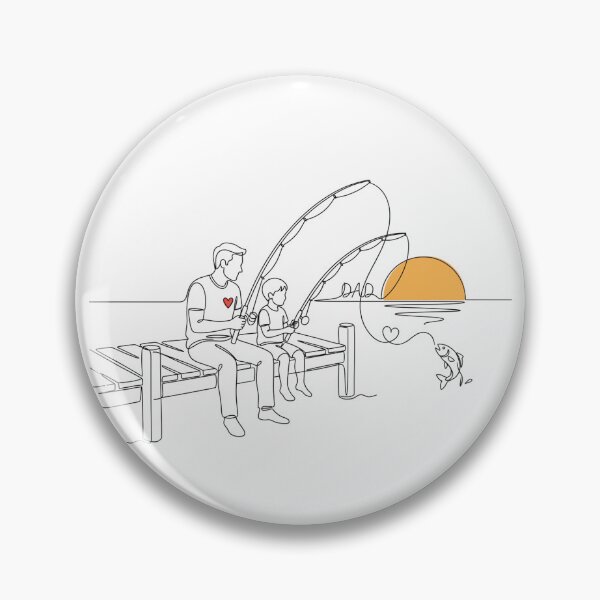 Item preview, Minimalist Fishing Dad Line Art – Father and Son Sunset Gift designed and sold by BobbyTee Merch.