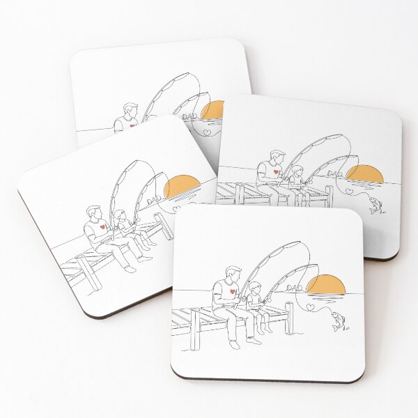 Item preview, Minimalist Fishing Dad Line Art – Father and Son Sunset Gift designed and sold by BobbyTee Merch.