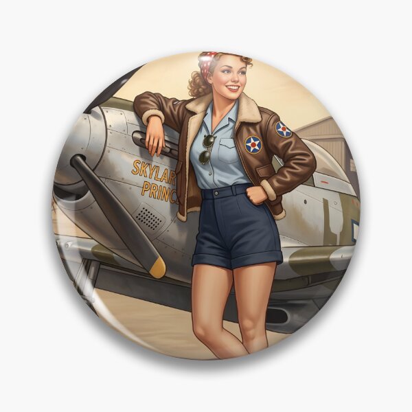 Item preview, Vintage WASP Female Pilot Pin-Up Poster Art designed and sold by Vincent-68.