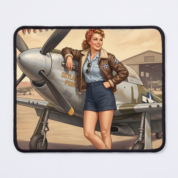 Item preview, Vintage WASP Female Pilot Pin-Up Poster Art designed and sold by Vincent-68.