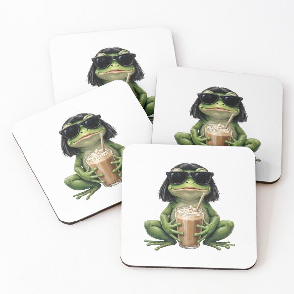 Item preview, Cool Frog With Bob Haircut designed and sold by LunaMagicStudio.