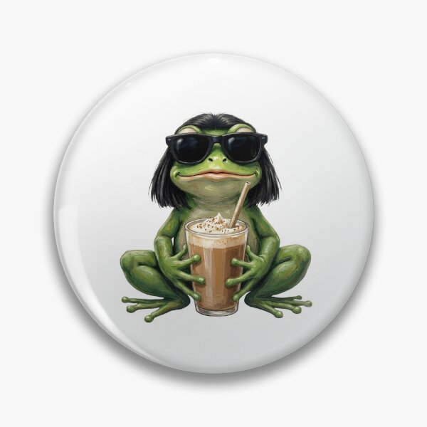 Item preview, Cool Frog With Bob Haircut designed and sold by LunaMagicStudio.