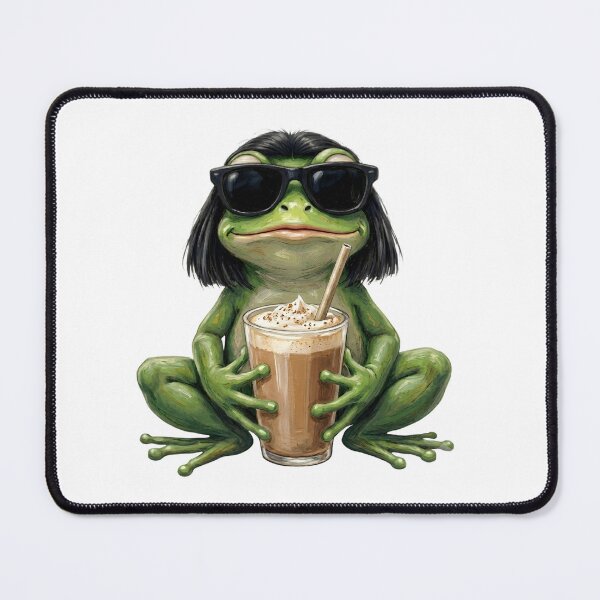 Item preview, Cool Frog With Bob Haircut designed and sold by LunaMagicStudio.