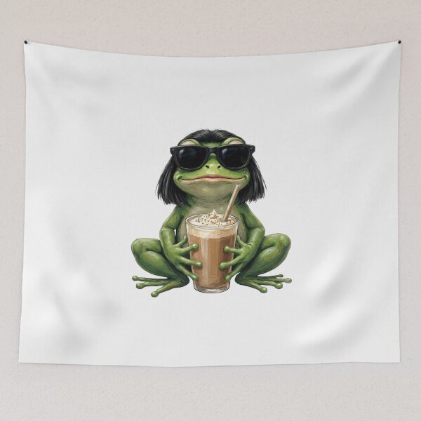 Item preview, Cool Frog With Bob Haircut designed and sold by LunaMagicStudio.