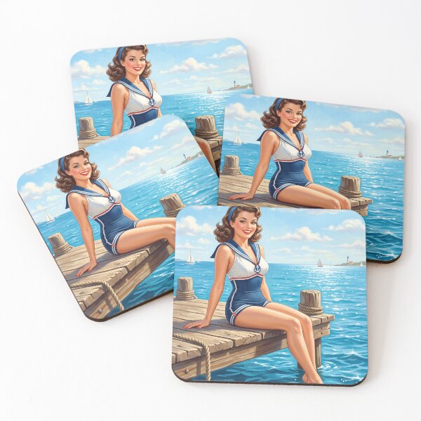 Item preview, Vintage Sailor Girl Pin-Up Poster designed and sold by Vincent-68.