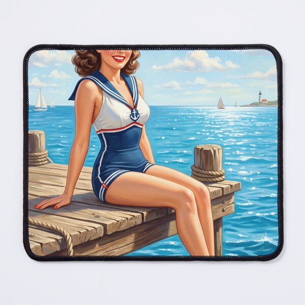 Item preview, Vintage Sailor Girl Pin-Up Poster designed and sold by Vincent-68.