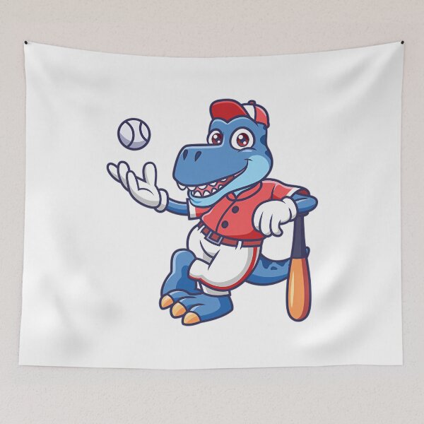 Item preview, Dino Baseball Player Cartoon designed and sold by FuadSyCute.