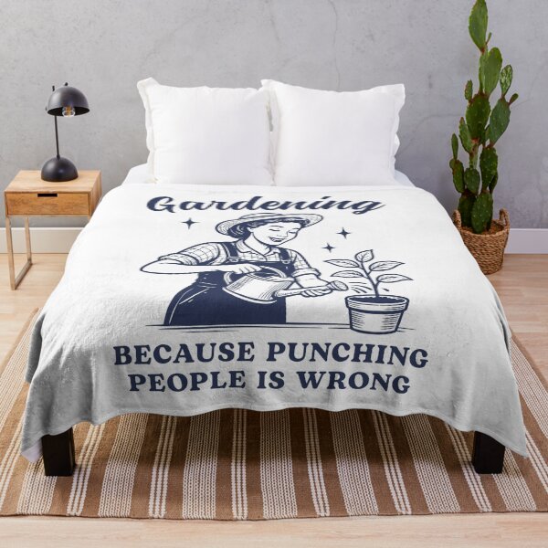 Item preview, Gardening Because Punching People Is Wrong Funny designed and sold by Hedoraxe.
