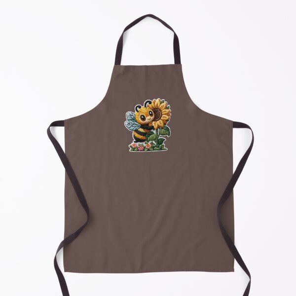 Item preview, Cute Sunflower Bee Embroidery Patch designed and sold by MegaNovaArt.