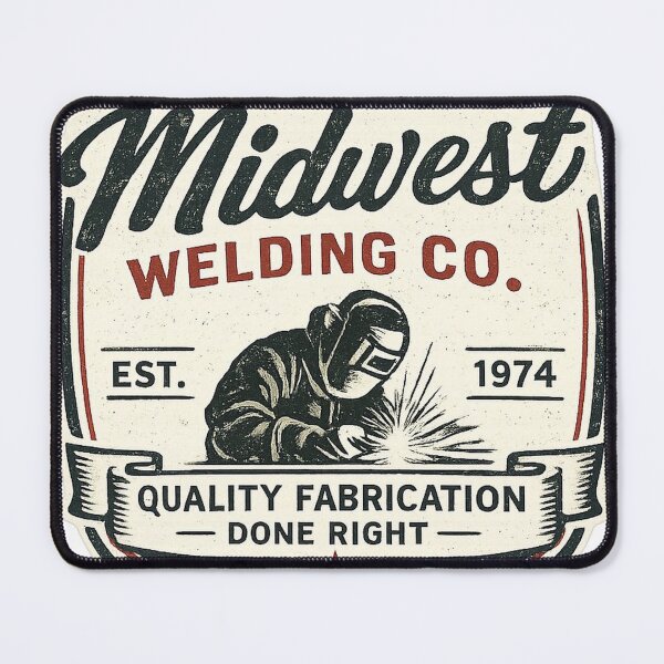 Item preview, Midwest Welding Co Vintage Shirt — Retro Welder Fabrication Badge Tee designed and sold by UrbanPrintVibes.