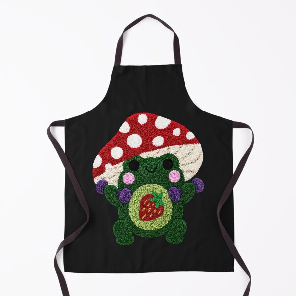 Item preview, Cute Exercising Frog Strawberry Mushroom Kawaii Tufted Rug Art designed and sold by ColorSplash123.