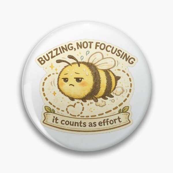 Item preview, Buzzing Not Focusing Bee designed and sold by ChirpInc.