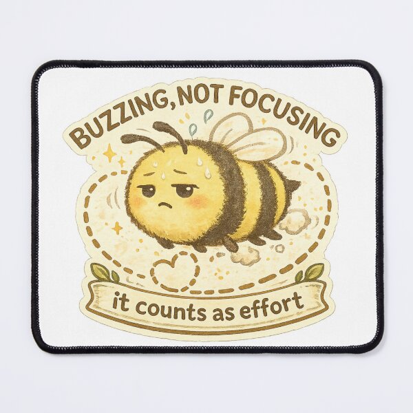 Item preview, Buzzing Not Focusing Bee designed and sold by ChirpInc.
