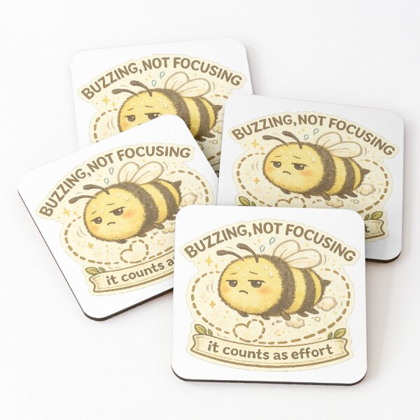 Item preview, Buzzing Not Focusing Bee designed and sold by ChirpInc.