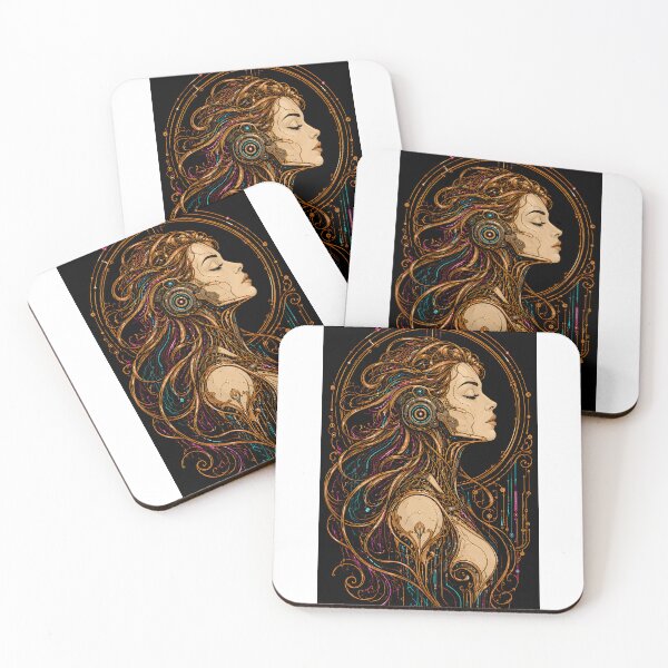 Item preview, Art Nouveau Cyberpunk Cyborg Woman designed and sold by naruto4925.