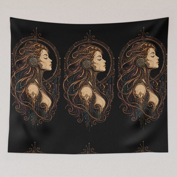 Item preview, Art Nouveau Cyberpunk Cyborg Woman designed and sold by naruto4925.