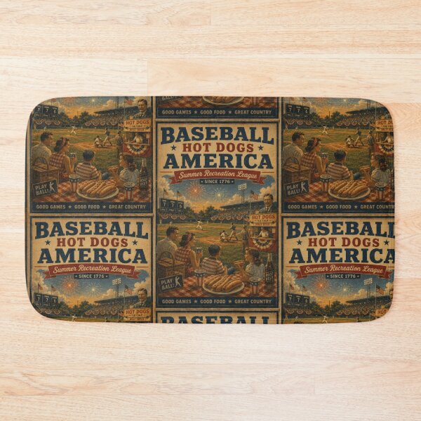 Item preview, America's Pastime Baseball and Hot Dogs Vintage Design designed and sold by TheTrendsDesk.