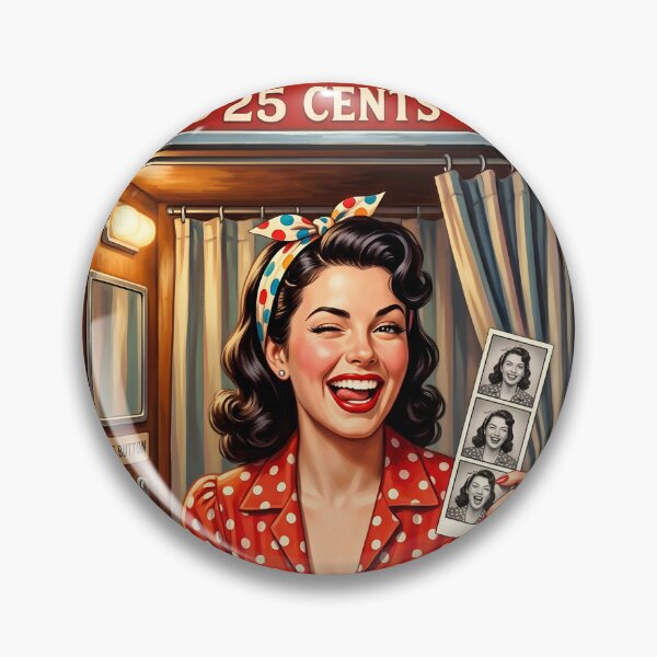 Item preview, Vintage 1950s Pin-Up Girl Photobooth Art Print designed and sold by Vincent-68.