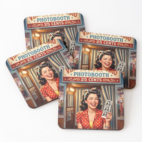 Item preview, Vintage 1950s Pin-Up Girl Photobooth Art Print designed and sold by Vincent-68.
