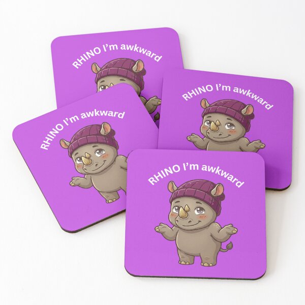 Item preview, Cute Awkward Rhino [Square Edition] designed and sold by Social Signals.