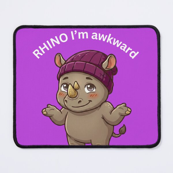 Item preview, Cute Awkward Rhino [Square Edition] designed and sold by Social Signals.