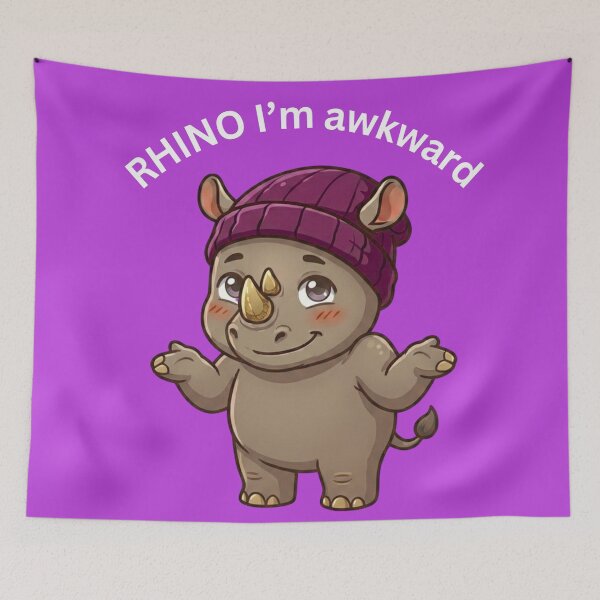 Item preview, Cute Awkward Rhino [Square Edition] designed and sold by Social Signals.