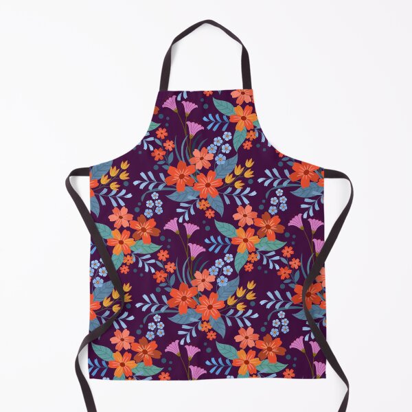 Item preview, Moody Plum Folk Floral Pattern - Deep Eggplant Purple Botanical Art designed and sold by abdallatigle.