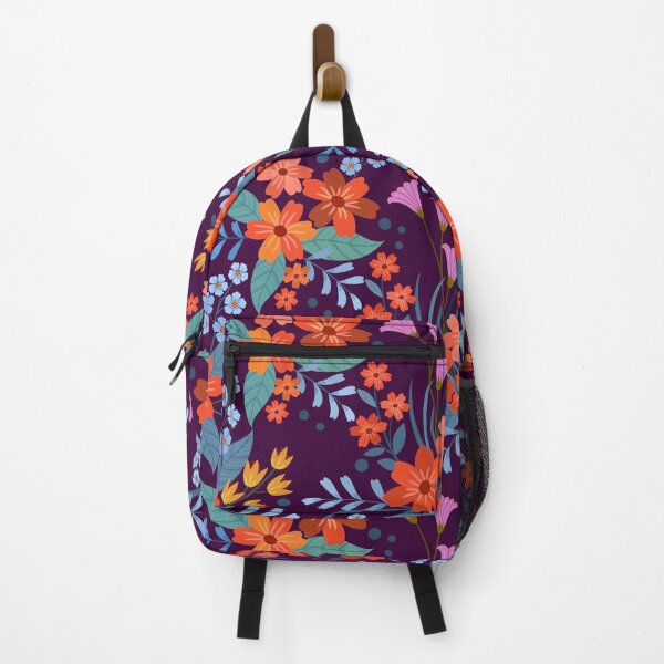 Item preview, Moody Plum Folk Floral Pattern - Deep Eggplant Purple Botanical Art designed and sold by abdallatigle.