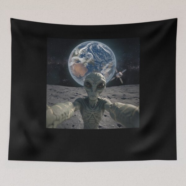 Item preview, Alien Selfie with Earth in Space designed and sold by Hedoraxe.