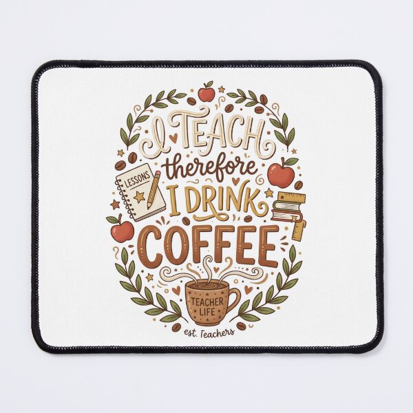 Item preview, I Teach Therefore I Drink Coffee Funny Teacher and Coffee Art designed and sold by DesignedByMarty.