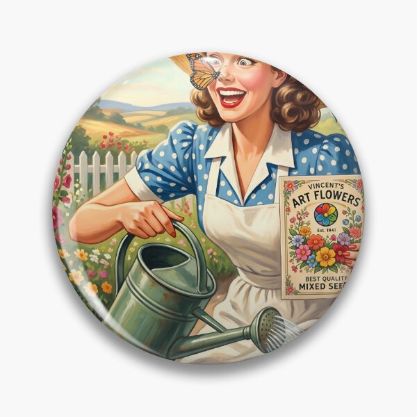 Item preview, Whimsical Vintage Garden Pin-Up Art Print designed and sold by Vincent-68.