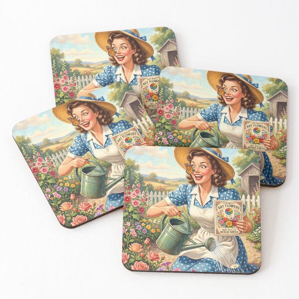 Item preview, Whimsical Vintage Garden Pin-Up Art Print designed and sold by Vincent-68.