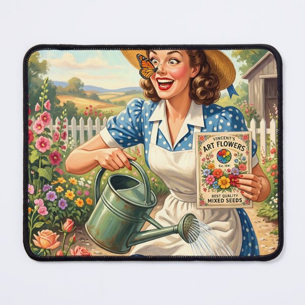 Item preview, Whimsical Vintage Garden Pin-Up Art Print designed and sold by Vincent-68.