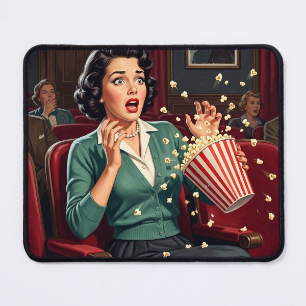 Item preview, 1950s Movie Theater Spilled Popcorn Retro Art designed and sold by Vincent-68.