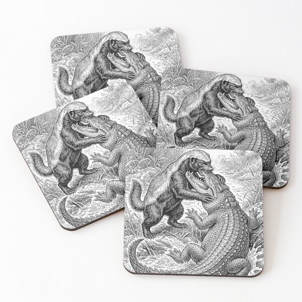 Item preview, Honey Badger vs crocodile designed and sold by krabbaraban.