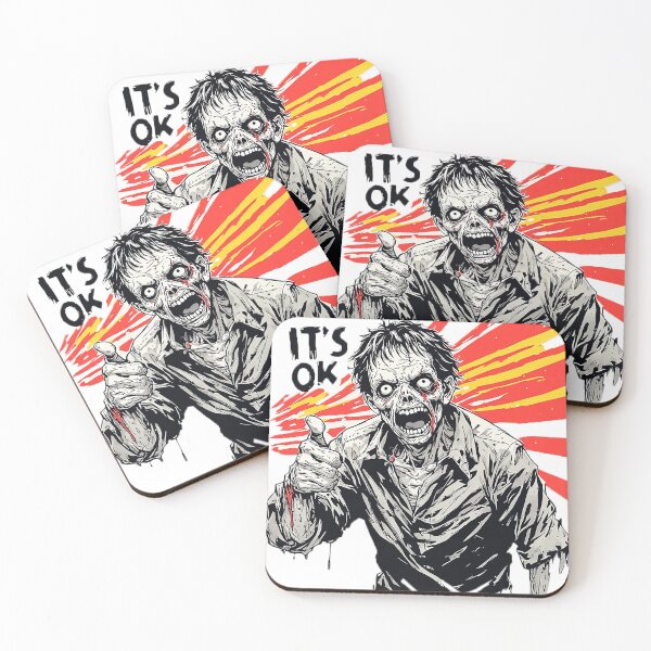 Item preview, Funny Zombie It's OK Thumbs Up Horror Art designed and sold by ChaoticZenStudio.