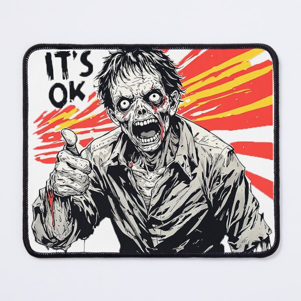 Item preview, Funny Zombie It's OK Thumbs Up Horror Art designed and sold by ChaoticZenStudio.