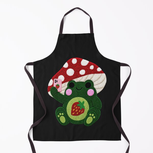 Item preview, Cute Selfie Frog Strawberry Mushroom Kawaii Tufted Rug Art designed and sold by ColorSplash123.