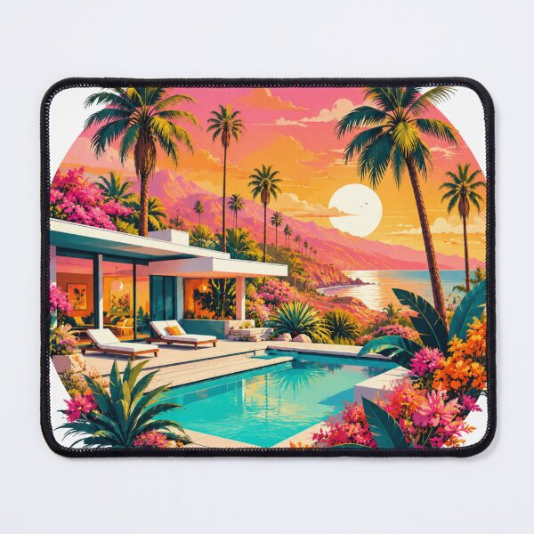 Item preview, Retro California Poolside Aesthetic Art david hockney inspired art designed and sold by AENAcharms.