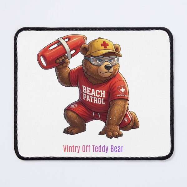 Item preview, Beach Patrol Teddy Bear Lifeguard Cartoon Vintry Off designed and sold by VintryOff.