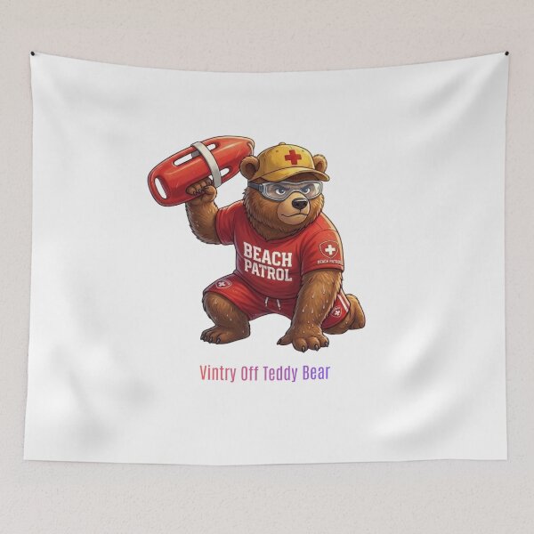 Item preview, Beach Patrol Teddy Bear Lifeguard Cartoon Vintry Off designed and sold by VintryOff.