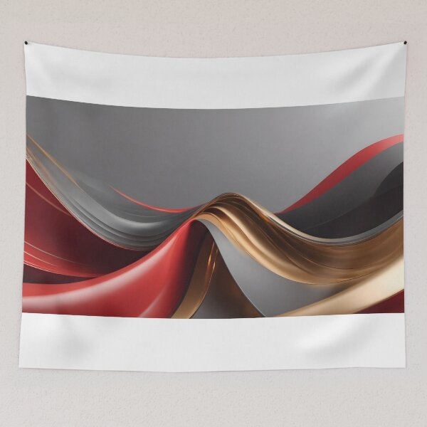Item preview, Abstract Red Gold Black Flowing Wave Luxury Modern Background Artwork designed and sold by iiwart.