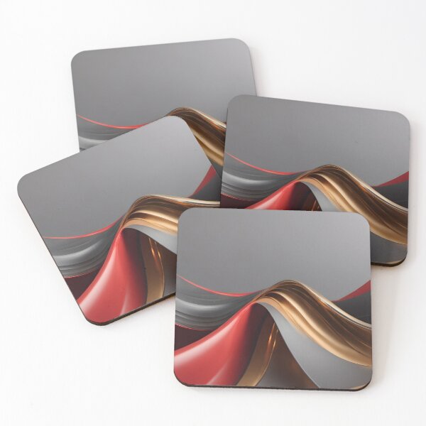 Item preview, Abstract Red Gold Black Flowing Wave Luxury Modern Background Artwork designed and sold by iiwart.