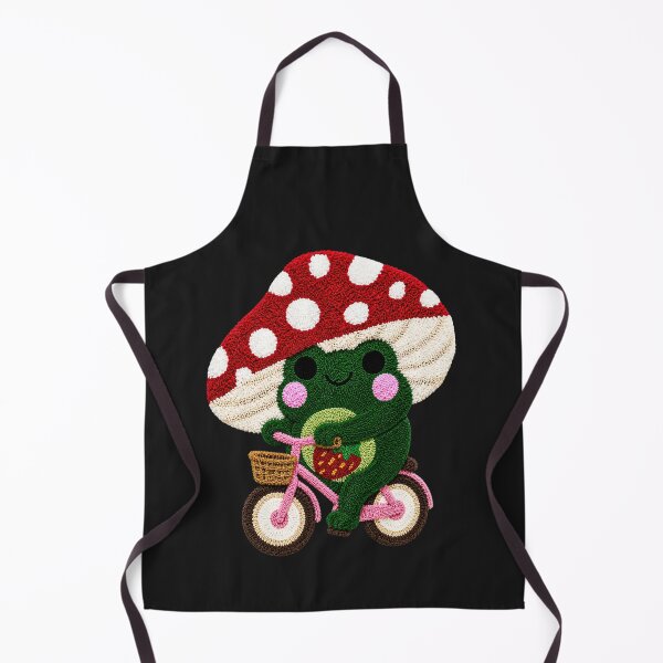 Item preview, Cute Bicycle Frog Strawberry Mushroom Kawaii Tufted Rug Art designed and sold by ColorSplash123.