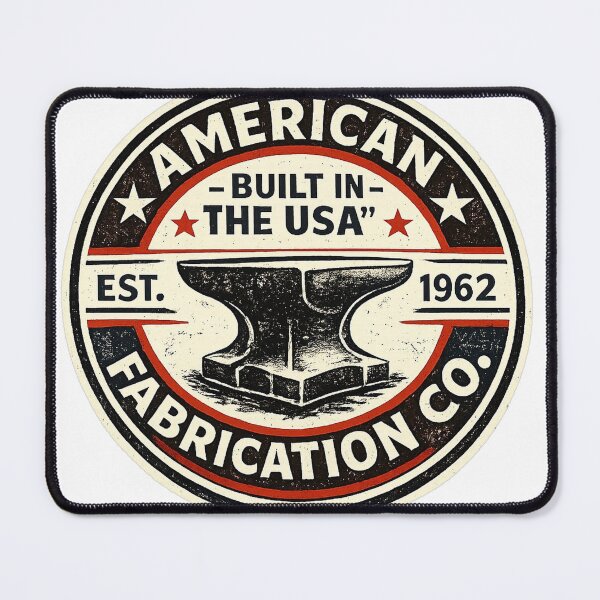 Item preview, American Fabrication Co Vintage Shirt — Welder Anvil Retro Badge Tee designed and sold by UrbanPrintVibes.