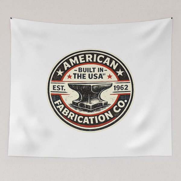 Item preview, American Fabrication Co Vintage Shirt — Welder Anvil Retro Badge Tee designed and sold by UrbanPrintVibes.