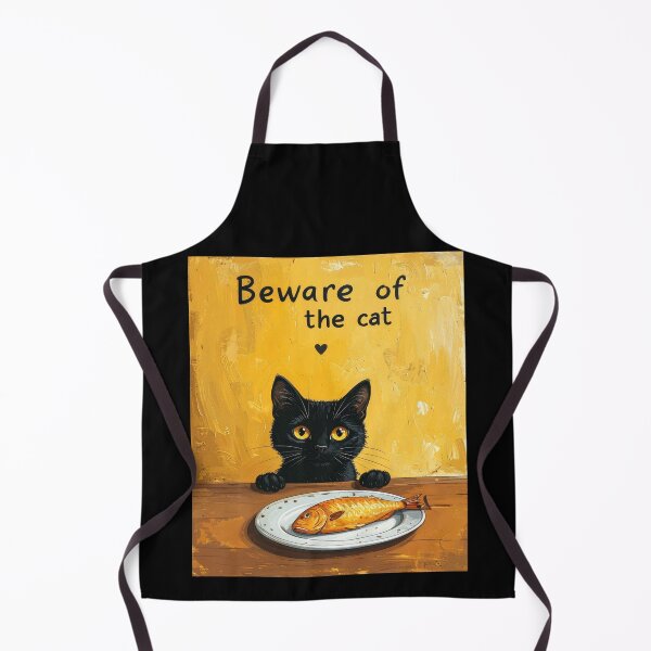 Item preview, Beware of fish thief, little black cat! designed and sold by LiskoDesign.