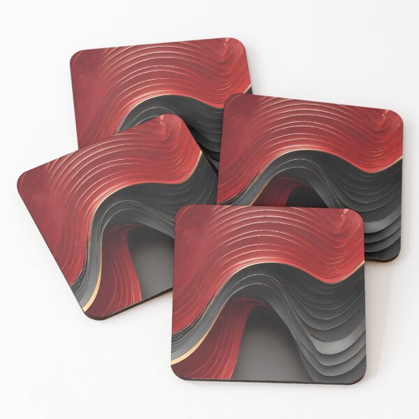 Item preview, Abstract Red Black Gold Layered Curved Flow Modern Texture Background designed and sold by iiwart.