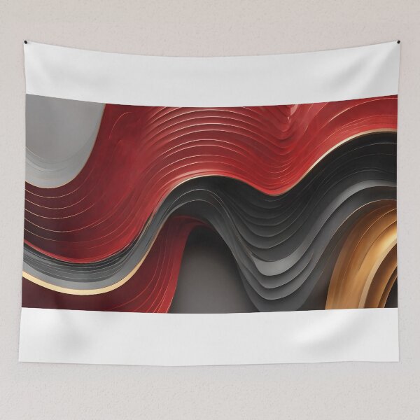 Item preview, Abstract Red Black Gold Layered Curved Flow Modern Texture Background designed and sold by iiwart.