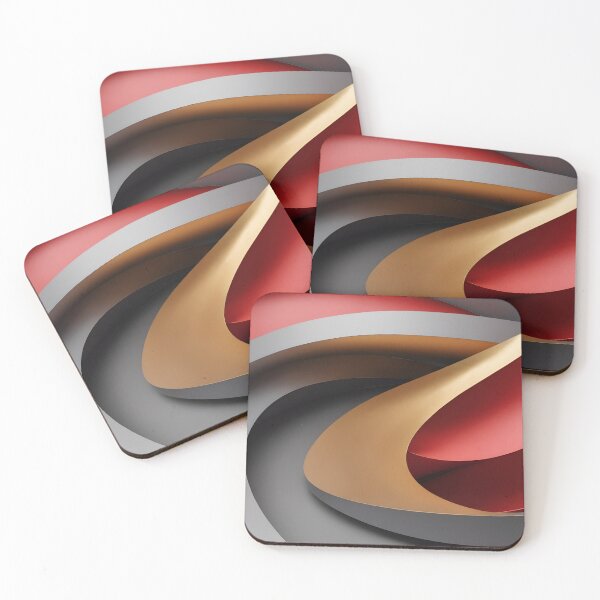 Item preview, Abstract Red Gold Curved Ribbon Luxury Modern Artistic Background Design designed and sold by iiwart.